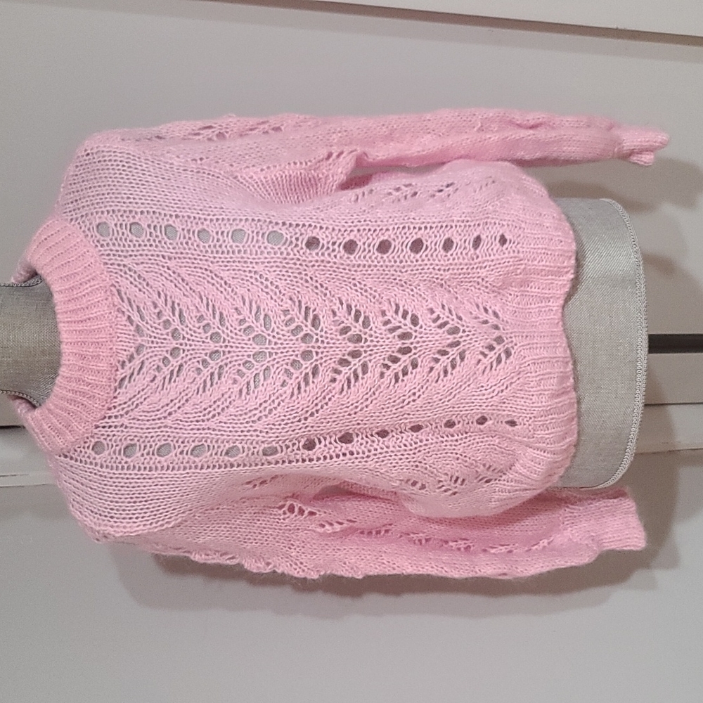 Pink Crochet Sweater
